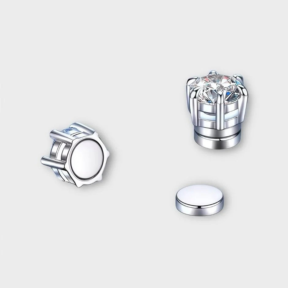 Moissanite Magnetic Stud Earrings 1 CT VVS LABS