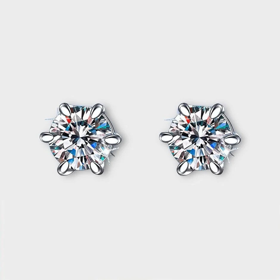 Moissanite Magnetic Stud Earrings 1 CT VVS LABS