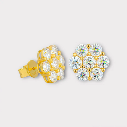 Moissanite Flower Earrings VVS LABS