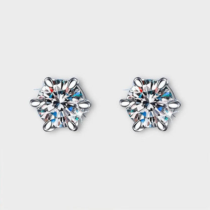 Moissanite Magnetic Stud Earrings 1 CT VVS LABS