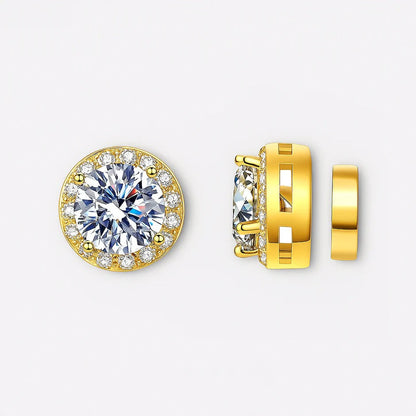 Moissanite Magnetic Halo Earrings 1CT VVS LABS