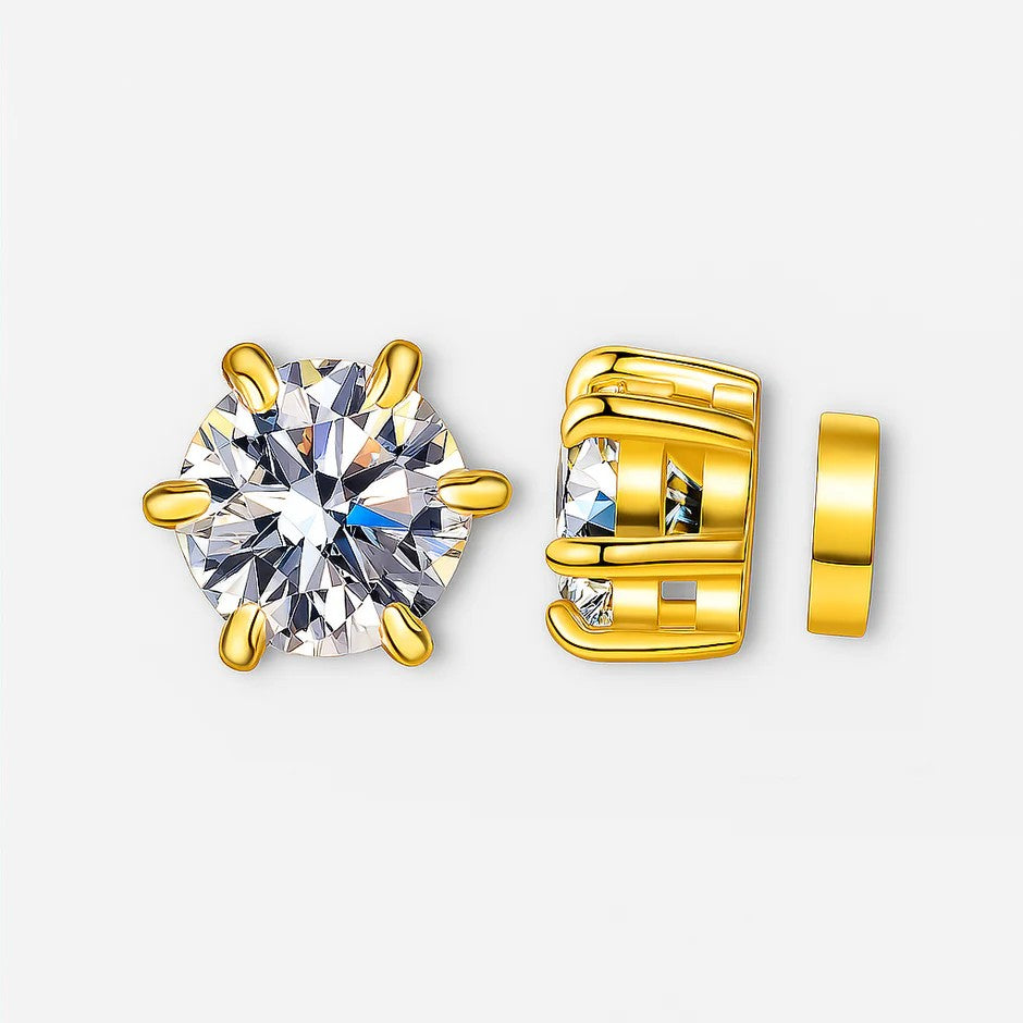 Moissanite Magnetic Stud Earrings 1 CT VVS LABS
