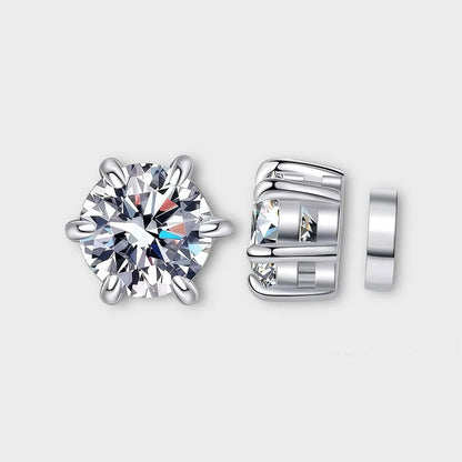 Moissanite Magnetic Stud Earrings 1 CT VVS LABS