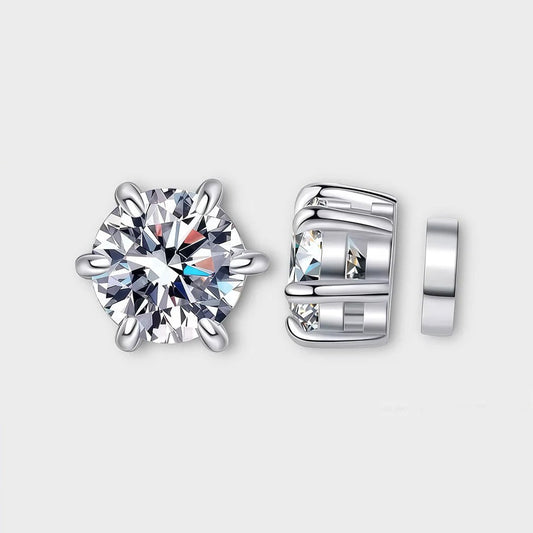 Moissanite Magnetic Stud Earrings 1 CT VVS LABS