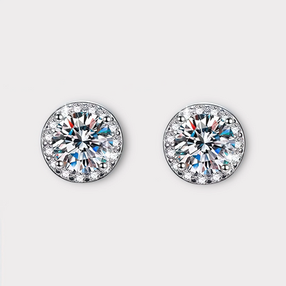 Moissanite Magnetic Halo Earrings 1CT VVS LABS