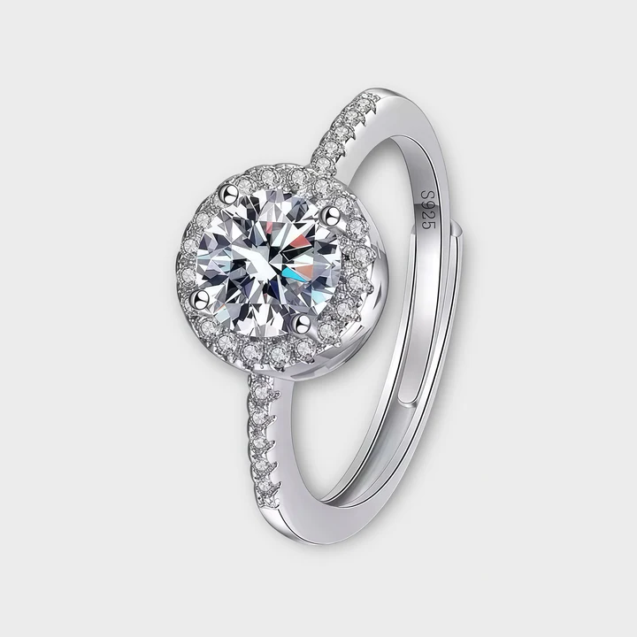 Moissanite Halo Ring VVS LABS