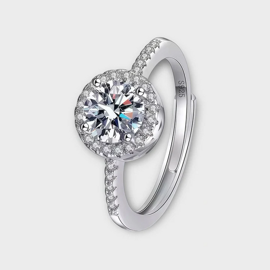 Moissanite Halo Ring VVS LABS